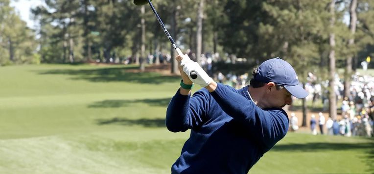 epa12878639 Rory McIlroy of Northern Ireland tees off on hole 17 in Round 1 of the 2026 Masters tournament in August, Georgia, USA, 09 April 2026.  EPA/ERIK S. LESSER