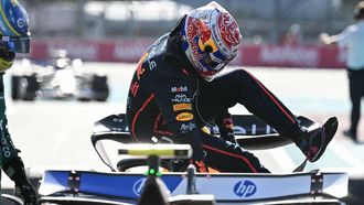 Red Bull Racing's Dutch driver Max Verstappen gets out of his car at the end of Sprint qualifying for the 2025 Miami Formula One Grand Prix at Miami International Autodrome in Miami Gardens, Florida, on May 2, 2025.  
Chandan Khanna / AFP