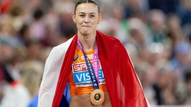 BIRMINGHAM - Nadine Visser wint de finale 100 meter horden tijdens de tweede dag van de EK atletiek. IRIS VAN DEN BROEK / ANP
