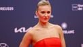epa12045028 Australian swimmer Ariarne Titmus poses upon arriving at the 2025 Laureus World Sports Awards ceremony, at the Cibeles Palace in Madrid, Spain, 21 April 2025.  EPA/Mariscal