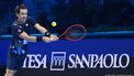 epa11720458 Wesley Koolhof of Netherlands in action during his ATP Finals Doubles match against Harri Heliovaara of Finland and Henry Patten of Britain, in Turin, Italy, 14 November 2024.  EPA/Alessandro Di Marco