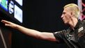 epa11619698 Wessel Nijman of The Netherlands competes against his compatriot, Gian van Veen in the quarterfinal of the 2024 PDC European Tour Hungarian Darts Trophy in Budapest, Hungary, 22 September 2024.  EPA/Robert Hegedus HUNGARY OUT