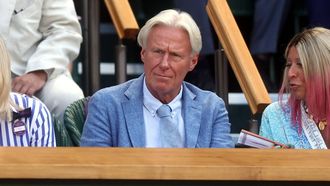 epa12231727 Former Swedish tennis player Bjorn Borg  attends the Men's Singles semi-finals match Carlos Alcaraz of Spain against Taylor Fritz of the USA at the Wimbledon Championships, Wimbledon, Britain, 11 July 2025.  EPA/NEIL HALL  EDITORIAL USE ONLY