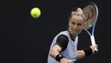 epa11086155 Arantxa Rus of Netherlands in action against Anna Kalinskaya of Russia during the Women's Singles match at the Australian Open tennis tournament in Melbourne, Australia, 18 January 2024.  EPA/MAST IRHAM