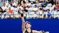 2023-10-28 08:50:01 Brazil's Beatriz Haddad Maia serves to Russia's Daria Kasatkina during their women's singles semi-final match of the Zhuhai Elite Trophy tennis tournament in Zhuhai, in south China's Guangdong province on October 28, 2023. 
STR / AFP