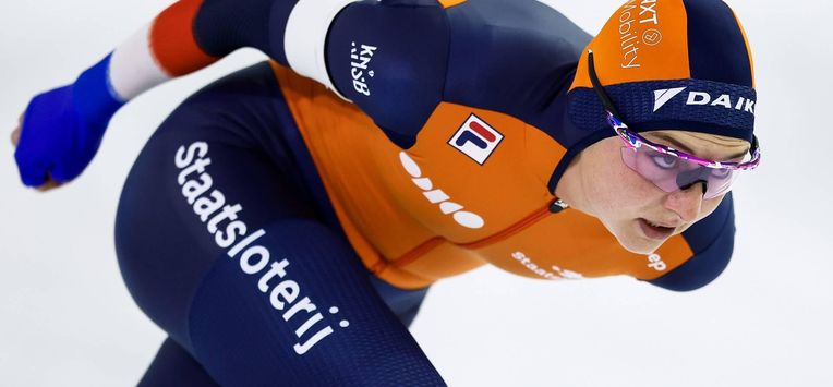 HEERENVEEN - Melissa Wijfje (NED) tijdens de 1500 meter op de tweede dag van de ICU derde wereldbeker schaatsen in het Thialf stadion. ANP VINCENT JANNINK