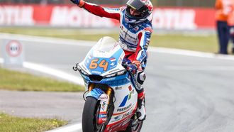 2022-06-26 13:03:05 ASSEN - Bo Bendsneyder (NED) op zijn Kalex in actie tijdens de finale van de Moto2 op 26 juni 2022 op het TT-circuit van Assen, Nederland. ANP VINCENT JANNINK