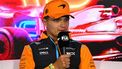 McLaren's British driver Lando Norris speaks during a press conference ahead of the Las Vegas Grand Prix on November 15, 2023, in Las Vegas, Nevada.  
ANGELA WEISS / AFP