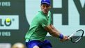 epa12181174 Jannik Sinner of Italy in action during the singles first round match against Yannick Hanfmann of Germany at the ATP Terra Wortmann Open in Halle Westfalen, Germany, 17 June 2025.  EPA/CHRISTOPHER NEUNDORF