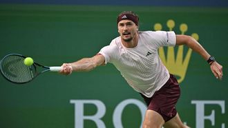 Germany's Alexander Zverev hits a return to Spain's Alejandro Davidovich Fokina during their men's singles semi-final match at the Shanghai Masters tennis tournament in Shanghai on October 17, 2026. 
Hector RETAMAL / AFP