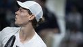 2023-10-10 20:50:48 epa10911320 Jannik Sinner of Italy reacts as he plays against Ben Shelton of USA during their match at the Shanghai Masters tennis tournament, Shanghai, China, 10 October 2023.  EPA/ANDRES MARTINEZ CASARES