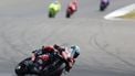 Aprilia Racing team's Italian MotoGP rider Marco Bezzecchi takes part in the MotoGP British Grand Prix at Silverstone circuit in Northamptonshire, central England, on May 25, 2025.  
Adrian Dennis / AFP