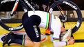 2023-11-01 00:01:34 epa10951663 Dutch cyclist Jeffrey Hoogland reacts after his new kilometer record by setting the mark at 55.433 seconds at the Aguascalientes velodrome in Aguascalientes, Mexico, 31 October 2023.  EPA/Luis Ramirez