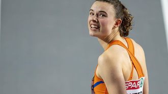 ISTANBUL - Sofie Dokter in actie op 60 meter horden op de tweede dag van het EK atletiek indoor in Turkije. ANP RONALD HOOGENDOORN