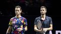 ROTTERDAM - Wesley Koolhof (NED) en Nikola Mektic (CRO) in actie tegen Robin Haase en Botic van de Zandschulp op de laatste dag van het tennistoernooi ABN AMRO Open in Ahoy. ANP SANDER KONING