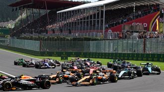 Drivers compete during the Formula One Belgian Grand Prix at the Spa-Francorchamps Circuit in Spa on July 28, 2024. 
JOHN THYS / AFP