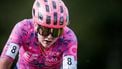 Welsh cyclist Zoe Backstedt competes in the women's elite race of the 'Kermiscross' cyclo-cross cycling event in Ardooie on October 20, 2022. 
JASPER JACOBS / BELGA / AFP