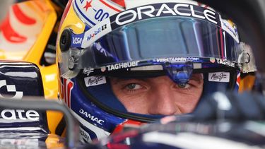 Red Bull Racing's Dutch driver Max Verstappen sits in his car in the pit lane during the third practice session ahead of the Formula One Bahrain Grand Prix in Sepang on October 3, 2026. 
I-HWA CHENG / AFP