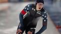 epa11022055 Jordan Stolz of the US in action during the Men's 500m race of the ISU Speed Skating World Cup in Tomaszow Mazowiecki, central Poland, 10 December 2023.  EPA/Grzegorz Michalowski POLAND OUT