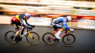 2022-12-27 01:00:00 Netherlands' Mathieu Van Der Poel (R) and Belgium's Wout Van Aert compete in the Men Elite race of the Superprestige Heusden-Zolder 2022, fifth stage of the Superpressure cyclo-cross competition, in Heusden-Zolder on December 27, 2022. 
JASPER JACOBS / BELGA / AFP