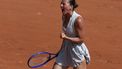 Ukraine's Marta Kostyuk reacts after a point as she plays against Oksana Selekhmeteva during their women's singles match on day 1 of the French Open tennis tournament on Court Simonne-Mathieu at the Roland-Garros Complex in Paris on May 24, 2026. 
ALAIN JOCARD / AFP