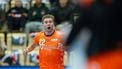 epa10954914 Dutch player Luc Steins in action during the handball Golden League Gjensidige Cup match between Spain and the Netherlands, at the Sotra Arena, in Sotra, Norway, 02 November 2023.  EPA/Stian Lysberg Solum  NORWAY OUT