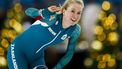 HEERENVEEN - Merel Conijn reageert na de 3000 meter tijdens de eerste dag van het Nederlandse kampioenschap allround schaatsen in Thialf. ANP VINCENT JANNINK