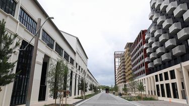 This photograph shows a generale view at site of the Olympic village where the athletes will be housed in Saint-Denis, a nearby suburb of Paris, on July 2, 2024. 
EMMANUEL DUNAND / AFP