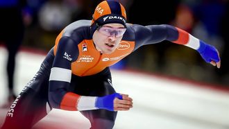 INZELL - Joep Wennemars (NED) tijdens de 1000 meter mannen op het wereldkampioenschap schaatsen sprint in de Max Aicher Arena in het Duitse Inzell. ANP VINCENT JANNINK