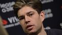 Team Visma-Lease a Bike's Belgian cyclist Wout van Aert speaks during an interview at the presentation of their team for 2025 at a hotel in La Nucia, near Alicante, eastern Spain on January 14, 2025. 
JOSE JORDAN / STR / AFP
