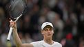 Italy's Jannik Sinner celebrates winning against Italy's Matteo Berrettini during their men's singles second round tennis match on the third day of the 2024 Wimbledon Championships at The All England Lawn Tennis and Croquet Club in Wimbledon, southwest London, on July 3, 2024. Sinner won the Match 7-6, 7-6, 2-6, 7-4. 
ANDREJ ISAKOVIC / AFP