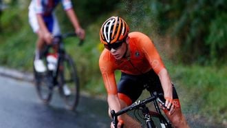 HARROGATE - Casper van Uden in actie tijdens de wegwedstrijd van de junior mannen tijdens de wereldkampioenschappen wielrennen. ANP BAS CZERWINSKI
