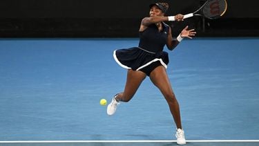 epa12658221 Venus Williams of the United States in action during the Women's Singles 1st round match against Olga Danilovic of Serbia on day 1 of the 2026 Australian Open tennis tournament at Melbourne Park in Melbourne, Australia, 18 January 2026.  EPA/LUKAS COCH  AUSTRALIA AND NEW ZEALAND OUT