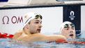 PARIJS - Arno Kamminga en Caspar Corbeau in actie tijdens de finale 100 meter schoolslag op de tweede van het olympische zwemtoernooi op de Olympische Spelen in Frankrijk. ANP KOEN VAN WEEL
