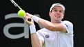 2023-06-27 13:56:10 Netherlands' Botic Van De Zandschulp returns to Sweden's Mikael Ymer during their men's singles round of 32 tennis match at the Rothesay Eastbourne International tennis tournament in Eastbourne, southern England, on June 27, 2023. 
Glyn KIRK / AFP