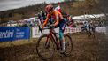 epa11123658 Denise Betsema of the Netherlands in action during the Women Elite race at the UCI Cyclo-cross World Championships in Tabor, Czech Republic, 03 February 2024.  EPA/MARTIN DIVISEK
