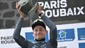 First placed Alpecin-Deceuninck's Dutch rider Mathieu van der Poel celebrates with his award on the podium of the 122nd edition of the Paris-Roubaix one-day classic cycling race, 259,2 km between Compiegne and Roubaix, northern France on April 13, 2025. Mathieu van der Poel won cycling's Paris-Roubaix for a third straight time on April 13, 2025 edging Tour de France champion Pogacar in the race nick-named 'The Hell of the North'.
Jeff PACHOUD / AFP