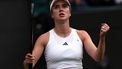 2023-07-09 20:34:55 epa10736735 Elina Svitolina of Ukraine reacts as she plays Victoria Azarenka of Belarus in the Women's Singles 4th round match at the Wimbledon Championships, Wimbledon, Britain, 09 July 2023.  EPA/ADAM VAUGHAN   EDITORIAL USE ONLY  EDITORIAL USE ONLY