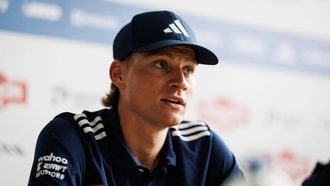 Netherlands' Mathieu van der Poel of Alpecin-Premier Tech cycling team addresses media representatives during a press conference ahead of the 2026 Paris-Roubaix cycling race in Gullegem on April 9, 2026.  The 123rd edition of the men's Paris-Roubaix covering a distance of 258,3 km will take place on April 12, and the women's edition of 143,1 km the same day. 
KURT DESPLENTER / Belga / AFP