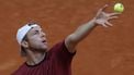 epa12057109 Tallon Griekspoor of the Netherlands in action against Jack Draper of Britain during their second round match at the Madrid Open tennnis tournament in Madrid, Spain, 26 April 2025.  EPA/JUANJO MARTIN