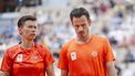 PARIJS - Tennissers Wesley Koolhof en Demi Schuurs in actie tegen Canada tijdens de wedstrijd gemend dubbel voor de bronzen medaille op de Olympische Spelen. ANP IRIS VAN DEN BROEK