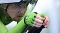 Slovenia's Jan Tratnik prepares to take the start of the men's road cycling individual time trial during the Paris 2024 Olympic Games in Paris, on July 27, 2024. 
Ben STANSALL / AFP