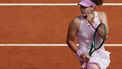 Russia's Mirra Andreeva reacts after winning the first set as she plays against Poland's Maja Chwalinska during their women's final singles match on day 14 of the French Open tennis tournament on Court Philippe-Chatrier at the Roland-Garros Complex in Paris on June 6, 2026. 
Dimitar DILKOFF / AFP