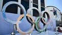 The Olympic Rings are displayed outside a sound stage during an NBC Universal Team USA filming event ahead of the 2026 Winter Olympics at the Sunset Glenoaks studios in Los Angeles, California on May 21, 2025. 
Patrick T. Fallon / AFP