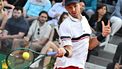 Chile's Nicolas Jarry hits a forehand return the ball Greece's Stefanos Tsitsipas to during the Men's ATP Rome Open tennis tournament at Foro Italico in Rome on May 16, 2024. 
Andreas SOLARO / AFP