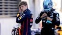 SPIELBERG - Max Verstappen (Red Bull Racing) en George Russell (Mercedes) op het Red Bull Ring racecircuit na afloop van de kwalificatie voor de Grote Prijs van Oostenrijk. ANP SANDER KONING