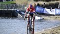 Dutch Lucinda Brand competes in the women's elite race of the 'Waaslandcross' cyclocross cycling event, race 7/7 in the 'Exact Cross' competition in Sint-Niklaas on February 17, 2024. 
Tom Goyvaerts / Belga / AFP