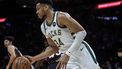 epa12815866 Milwaukee Bucks Forward Giannis Antetokounmpo in action during the NBA basketball game between the Miami Heat and the Milwaukee Bucks at the Kaseya Center in Miami, Florida, USA, 12 March 2026.  EPA/CRISTOBAL HERRERA-ULASHKEVICH  SHUTTERSTOCK OUT