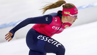 HEERENVEEN - Meike Veen van Team Essent tijdens een training in Thialf in aanloop naar de Daikin NK Afstanden. ANP VINCENT JANNINK