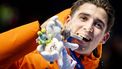 MILAAN - Jenning de Boo tijdens de medailleceremonie van 1.000 meter bij het langebaanschaatsen in het Milano Speed Skating Stadium op de Olympische Winterspelen van Milaan. SEM VAN DER WAL / ANP